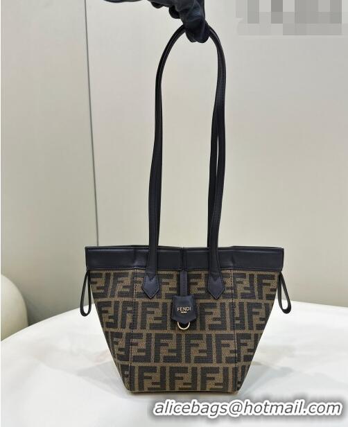 Discount Fendi Origami Mini Bag in Brown FF jacquard fabric that can be transformed F8059 2023