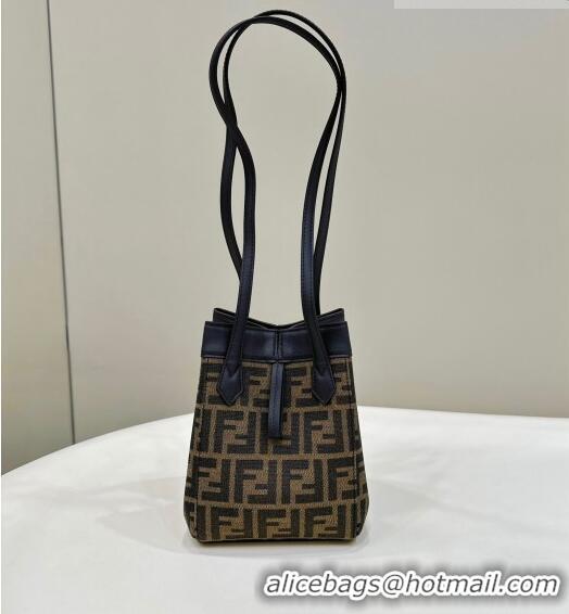 Discount Fendi Origami Mini Bag in Brown FF jacquard fabric that can be transformed F8059 2023