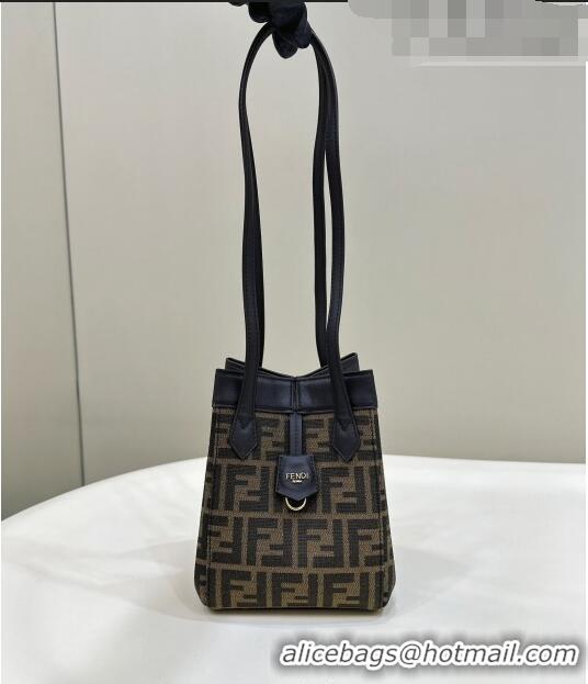 Discount Fendi Origami Mini Bag in Brown FF jacquard fabric that can be transformed F8059 2023