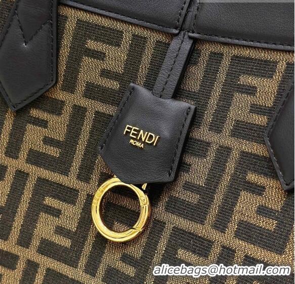 Promotional Fendi Origami Medium Bag in Brown FF jacquard fabric that can be transformed F8060 2023