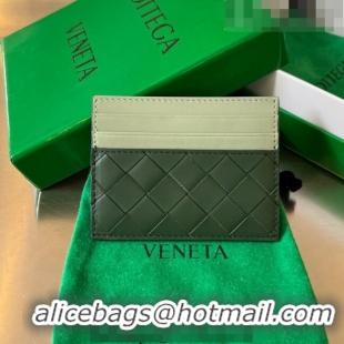 Promotional Bottega Veneta Intrecciato Leather Credit Card Case 749449 Dark Green/ Travertine 2023