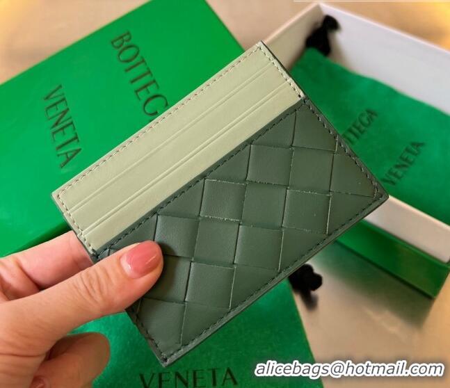 Promotional Bottega Veneta Intrecciato Leather Credit Card Case 749449 Dark Green/ Travertine 2023