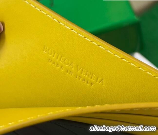 Top Quality Bottega Veneta Intrecciato Leather Credit Card Case 749449 Space Grey/Pollen Yellow 2023