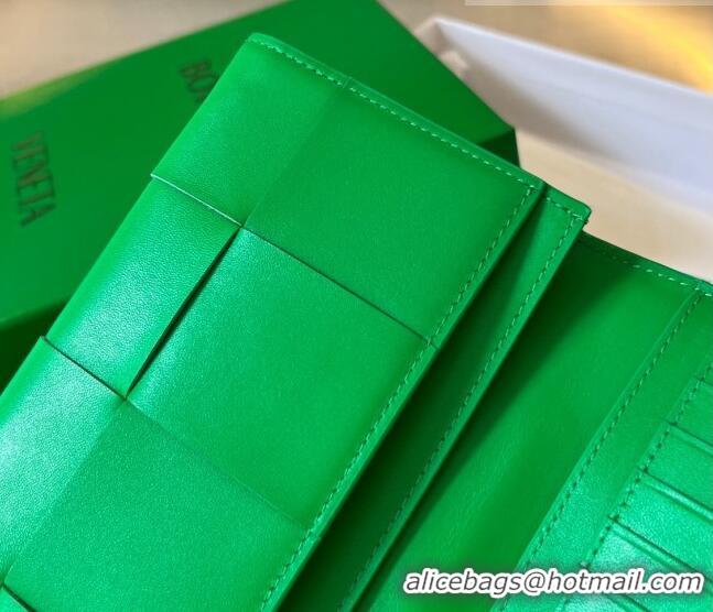 Unique Grade Bottega Veneta Intrecciato Leather Long Wallet 679845 Parakeet Green 2023