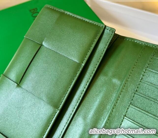 Good Product Bottega Veneta Intrecciato Leather Long Wallet 679845 Avocado Green 2023