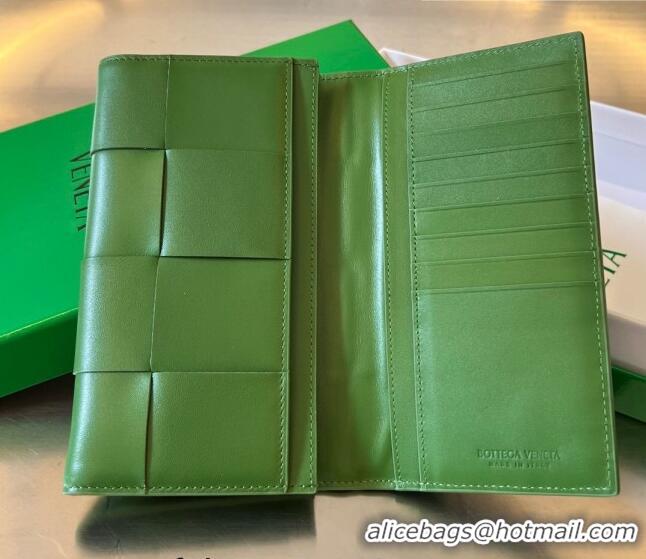 Good Product Bottega Veneta Intrecciato Leather Long Wallet 679845 Avocado Green 2023