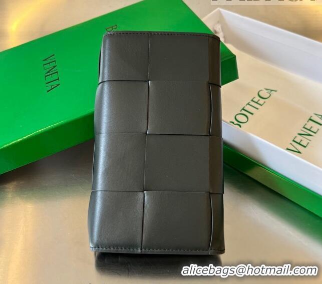 Buy Discount Bottega Veneta Intrecciato Leather Long Wallet 679845 Dark Moss Green 2023