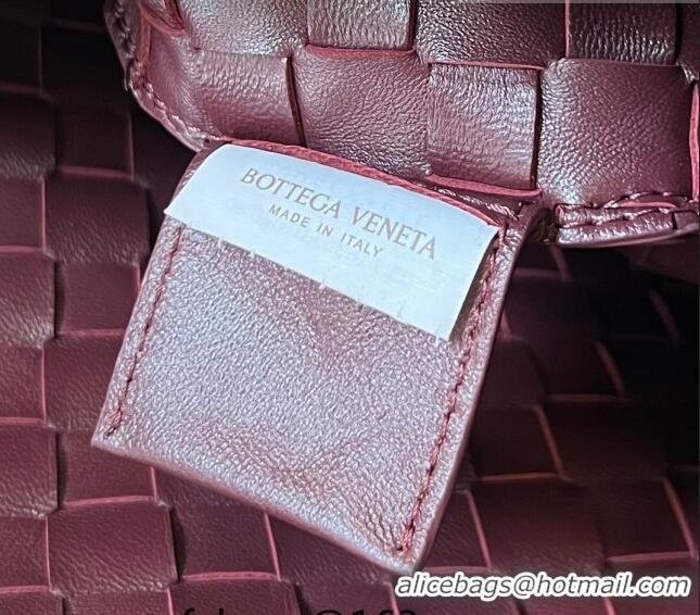 Well Crafted Bottega Veneta Medium Sardine Bag in Intrecciato Leather 754988 Burgundy 2023