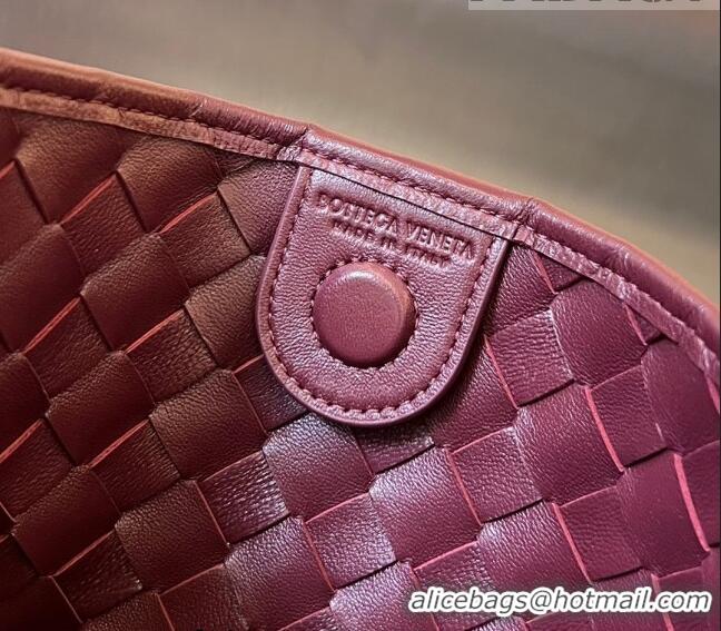 Well Crafted Bottega Veneta Medium Sardine Bag in Intrecciato Leather 754988 Burgundy 2023