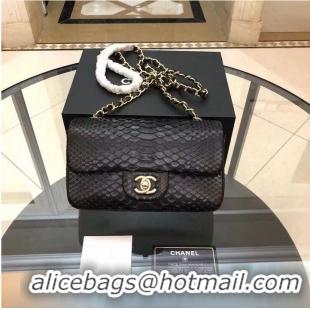 New Discount Chanel Mini Flap Bag Python & Gold-Tone Metal D69900 Black