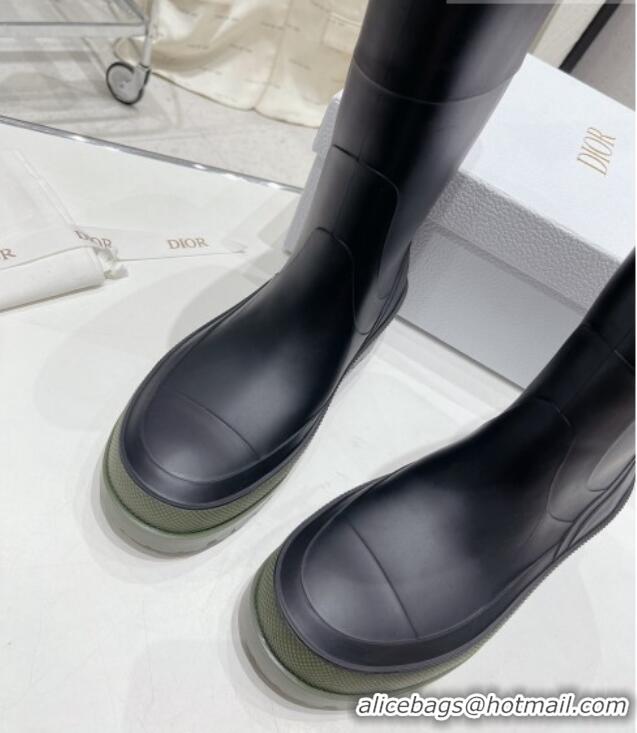 Unique Style Dior Diorunion Rain Boots in Rubber with Dior Union Motif Black 711020