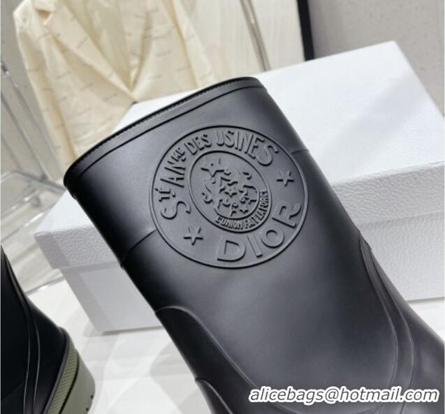 Unique Style Dior Diorunion Rain Boots in Rubber with Dior Union Motif Black 711020