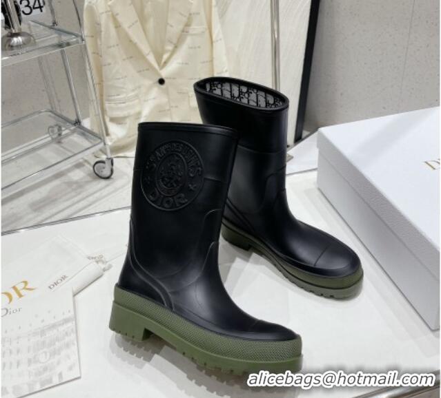 Unique Style Dior Diorunion Rain Boots in Rubber with Dior Union Motif Black 711020