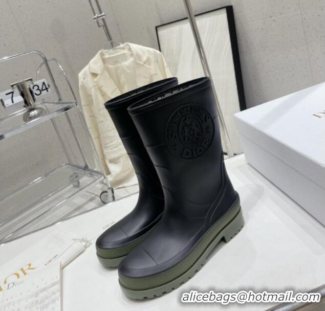 Unique Style Dior Diorunion Rain Boots in Rubber with Dior Union Motif Black 711020