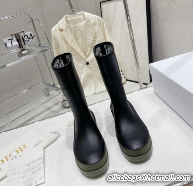 Unique Style Dior Diorunion Rain Boots in Rubber with Dior Union Motif Black 711020