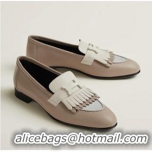 ​Best Design Hermes Royal Loafer In Top Quality Plain Leather H5110 Multicolore Beige Mastic