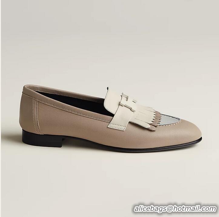 ​Best Design Hermes Royal Loafer In Top Quality Plain Leather H5110 Multicolore Beige Mastic