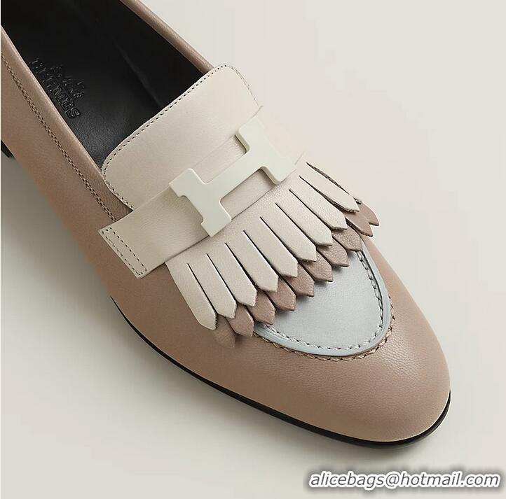 ​Best Design Hermes Royal Loafer In Top Quality Plain Leather H5110 Multicolore Beige Mastic