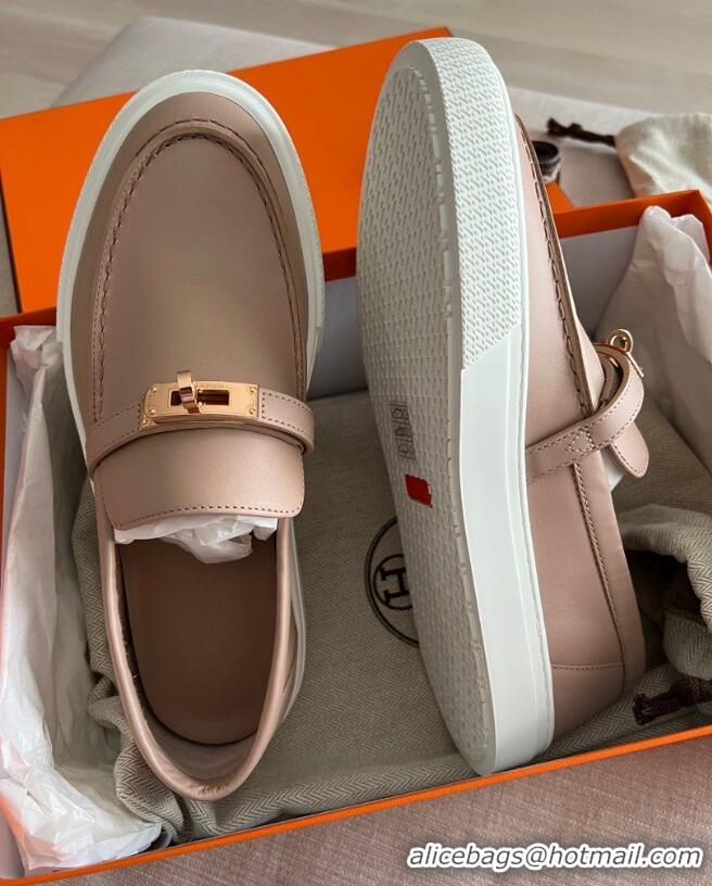 ​Most Popular Hermes Game Slip-on Sneaker In Calfskin Leather H5844 Nude