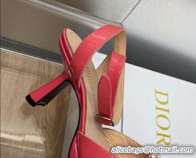 Stylish Dior Rose Pumps 8cm in Patent Leather Pink 724080