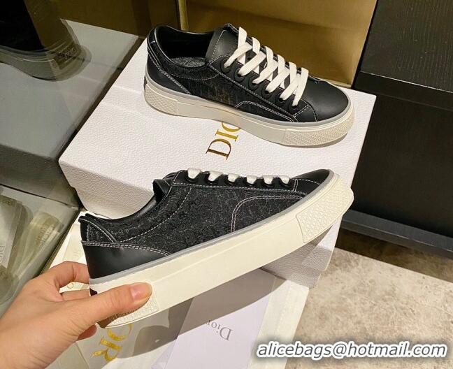 Luxury Dior x Denim Tears Sneakers in Oblique Fabric and Suede Black 831054