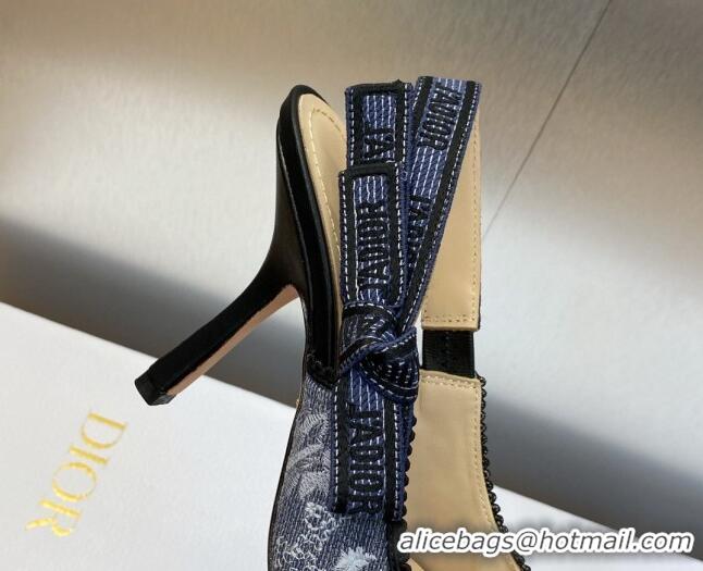 Good Product Dior J'Adior Slingback Pumps 9.5cm in Blue Multicolor Embroidered Denim with Toile de Jouy Sauvage Motif 90