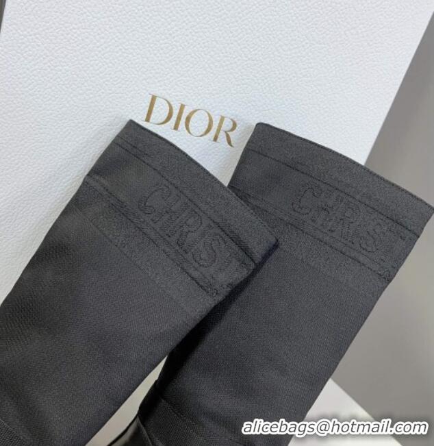 Big Enough Dior D-Major Medium Boots in Fabric and Calfskin All Black D09021