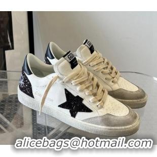 Good Quality Golden Goose Ball Star in nappa with glitter star and black nappa heel tab White/Grey 607003