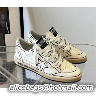 Best Product Golden Goose Ball Star Sneakers in Leather White/Black 607005