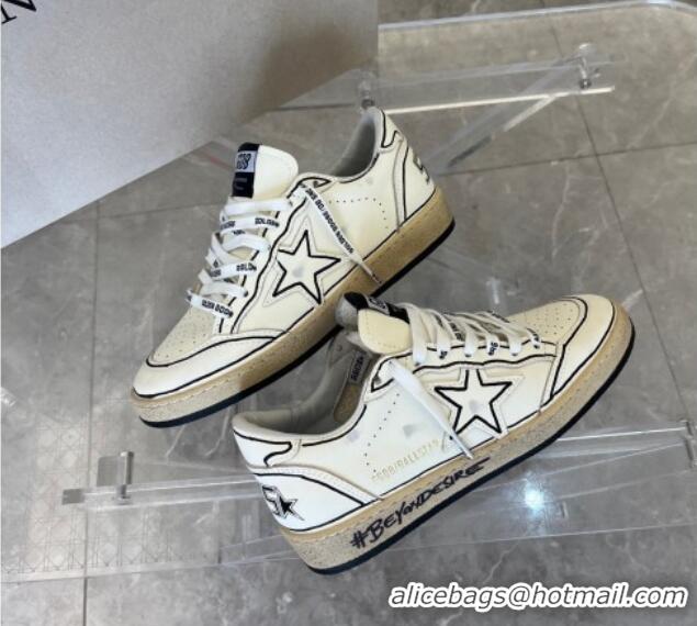 Best Product Golden Goose Ball Star Sneakers in Leather White/Black 607005