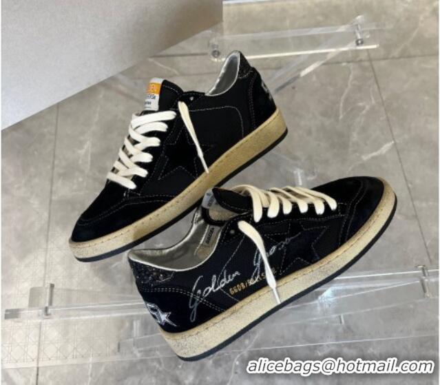 Good Looking Golden Goose Ball Star in black mesh with black suede star 607006