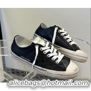 Classic Hot Golden Goose V-Star 2 sneakers in vintage-effect leather Black 607008