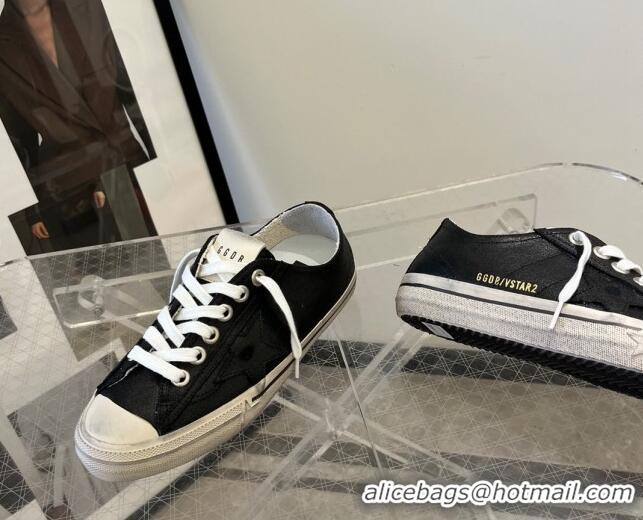 Classic Hot Golden Goose V-Star 2 sneakers in vintage-effect leather Black 607008