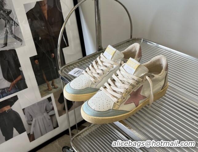 Good Looking Golden Goose Ball Star with pink suede star and metallic leather inserts 607014