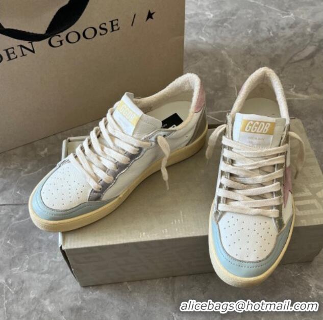 Good Looking Golden Goose Ball Star with pink suede star and metallic leather inserts 607014