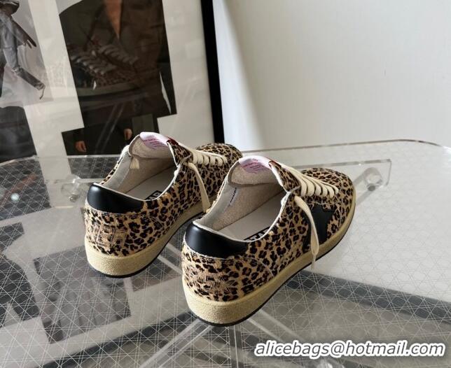 Top Grade Golden Goose Ball Star in leo-print pony skin, black leather star & heel tab 607016