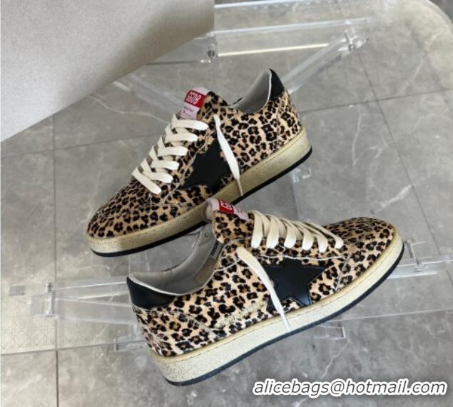 Top Grade Golden Goose Ball Star in leo-print pony skin, black leather star & heel tab 607016