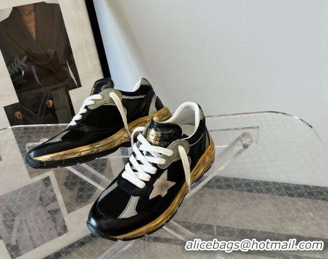 Good Product Golden Goose Dad-Star sneakers in black mesh and nappa leather with ice-gray suede star 607009