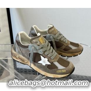 Best Grade Golden Goose Dad-Star sneakers in dove-gray mesh and suede with white leather star 607010