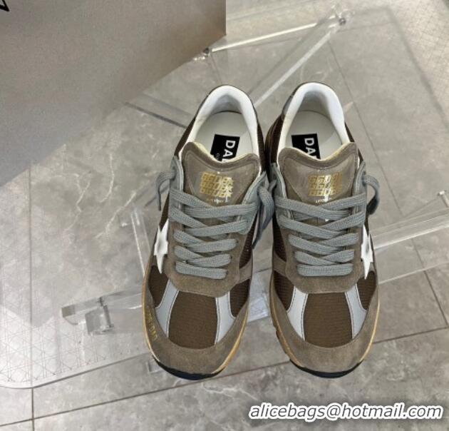 Best Grade Golden Goose Dad-Star sneakers in dove-gray mesh and suede with white leather star 607010