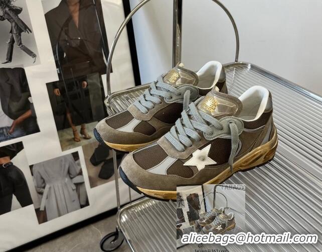 Best Grade Golden Goose Dad-Star sneakers in dove-gray mesh and suede with white leather star 607010