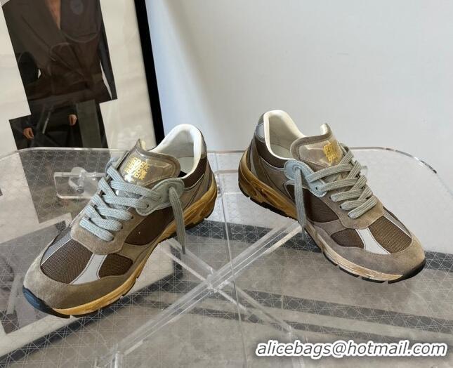 Best Grade Golden Goose Dad-Star sneakers in dove-gray mesh and suede with white leather star 607010