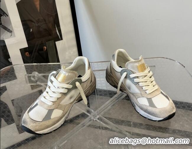 Best Product Golden Goose Dad-Star sneakers in white mesh and suede with white leather star and beige leather heel tab 6