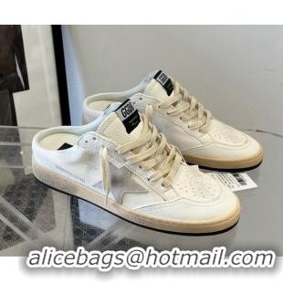 Shop Duplicate Golden Goose Ball Star Sabots Mules in nappa leather with ice-gray suede star 704023