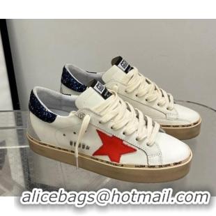 Good Quality Golden Goose Hi Star with fuchsia leather star and blue glitter heel tab 704024