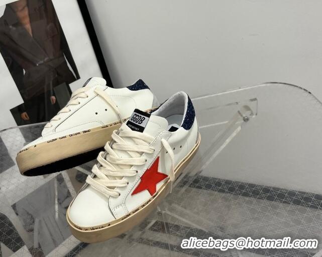 Good Quality Golden Goose Hi Star with fuchsia leather star and blue glitter heel tab 704024