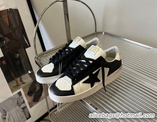 Luxurious Golden Goose Women’s Stardan sneakers with Black suede star in leather White 704027