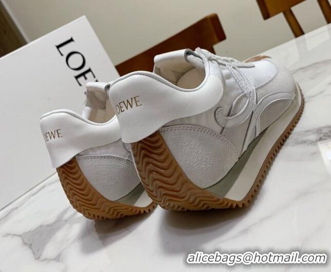 Best Grade Loewe Suede & Fabric Sneakers White/Grey 111742