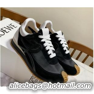 Unique Style Loewe Suede & Fabric Sneakers Black 111744