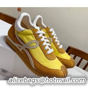 Top Grade Loewe Suede & Fabric Sneakers Yellow 111745